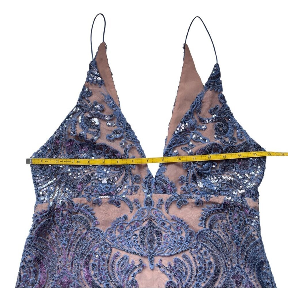 NWT Free People Night Shimmers Mini Dress Blue Sequin SZ 10 - Picture 13 of 13